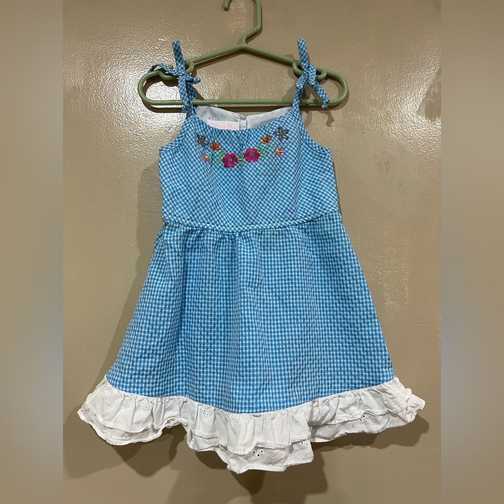 Bonnie Baby Blue and White Ruffled Tiered Sundress